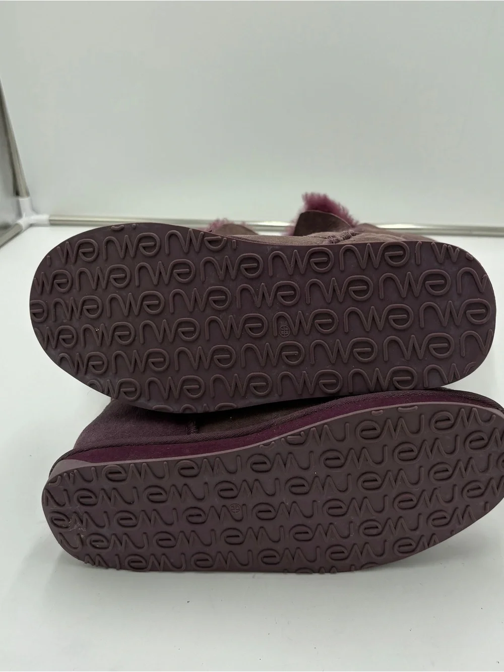 Emu Australia Purple Suede Shearling Tall Knee High Winter Boots Buckle Womens 7